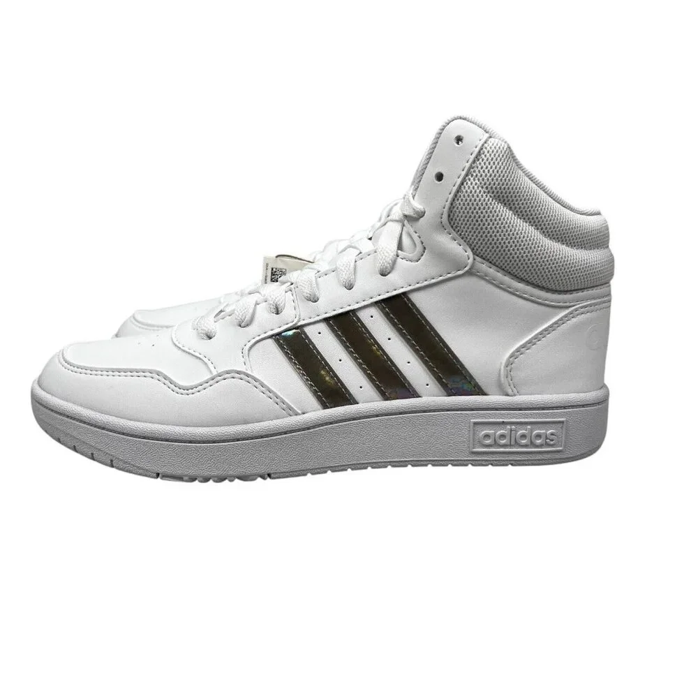 Adidas Hoops Mid White Basketball Shoes Youth Girl's Sizes 4 - 6 (Y) GS